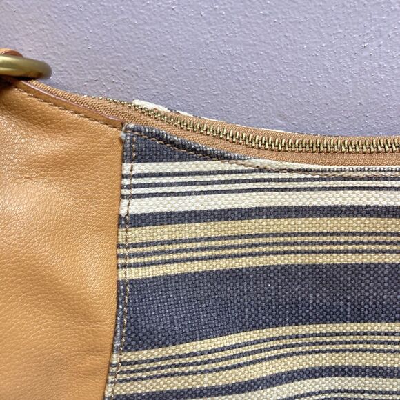 Fossil Talia Hobo Shoulder Bag Crossbody Purse Tan Stripe SHB2778558 Retail $228 - Picture 5 of 14